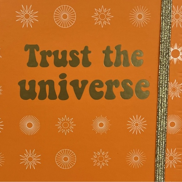 Trust The Universe Lined Hardcover Journal Notebook Orange Gold Celestial Sun - Picture 5 of 16